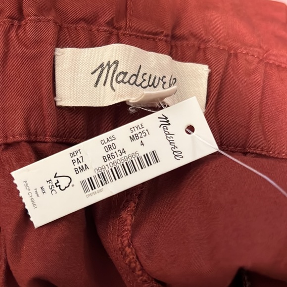 ❌SOLD ❌NWT Madewell Paperbag Tapered Pants in Red Rust - 4 - Picture 9 of 10